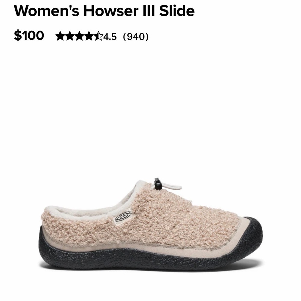 KEEN Women’s Howser III Teddy Fur Slip On Comfy Indoor Outdoor Slides Shoes NEW - Picture 2 of 8